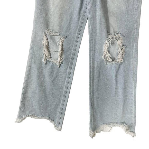 NEW Free People Maggie Distressed Light Wash Denim Straight Leg Crop Ankle Jeans - Picture 8 of 13